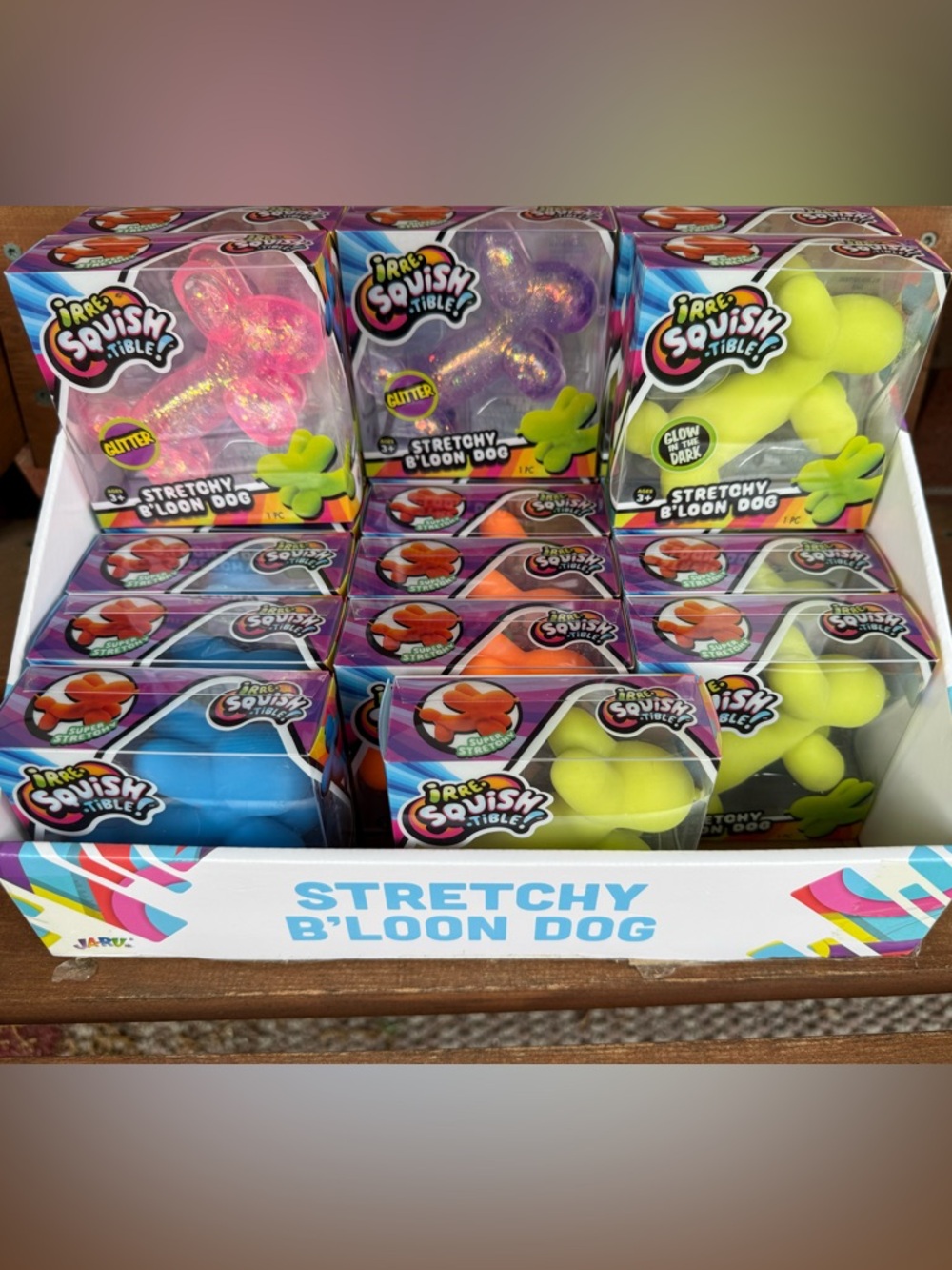 Irre Squish Tible Stretchy  Sand B'loon Dog sensory Toy